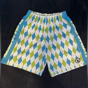 Men’s FLOW SOCIETY Certified Lacrosse Gear Argyle Diamond Design Athletic Shorts